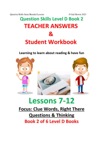 Question Skills D Bk2|Book 2 of 6 books that teach Grade 4 Question-Answering