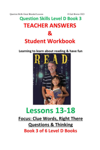 Question Skills D Bk3|Book 3 of 6 books that teach Grade 4 Question-Answering