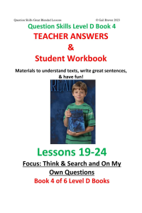 Question Skills D Bk4|Book 4 of 6 books that teach Grade 4 Question-Answering