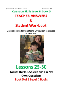 Question Skills D Bk5|Book 5 of 6 books that teach Grade 4 Question-Answering